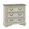 Magnolia Manor 3 Drawer Bedside Chest in Antique White image