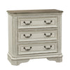 Magnolia Manor 3 Drawer Bedside Chest in Antique White