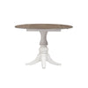 Magnolia Manor Drop Leaf Table in Antique White Base w/ Weathered Bark Tops