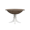 Magnolia Manor Drop Leaf Table in Antique White Base w/ Weathered Bark Tops