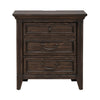 Paradise Valley Nightstand with Charging Station in Saddle Brown