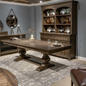Liberty Furniture Paradise Valley Trestle Table in Saddle Brown image