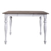 Ocean Isle Gathering Table in Antique White with Weathered Pine