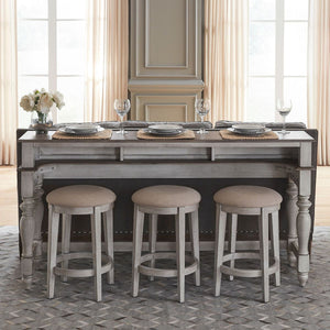 Liberty Furniture Ocean Isle Console Bar Table in Antique White with Weathered Pine image