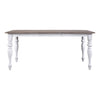 Ocean Isle Rectangular Leg Table in Antique White with Weathered Pine