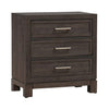 Modern Edge Nightstand w/ Charging Station in Caffe