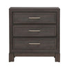 Modern Edge Nightstand w/ Charging Station in Caffe