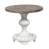 Sedona Round End Table in Heavy Distressed White