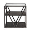 Arista Chair Side Table in Cobblestone Brown