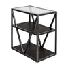 Arista Chair Side Table in Cobblestone Brown