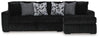 Midnight-Madness Sectional with Chaise - Onyx