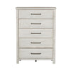 Modern Farmhouse 5 Drawer Chest in White