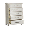 Modern Farmhouse 5 Drawer Chest in White