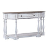 Magnolia Manor 56 Inch Hall Console Table in Antique White Base w/ Weathered Bark Tops image