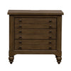 Americana Farmhouse 6 Drawer Bedside Chest in Dusty Taupe and Black image