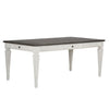 Allyson Park Rectangular Leg Table in White with Charcoal