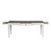 Allyson Park Rectangular Leg Table in White with Charcoal