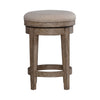 City Scape Upholstered Swivel Console Stool in White Oak Veneers