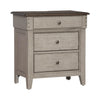 Ivy Hollow 3 Drawer Nightstand w/ Charging Station in Weathered Linen image