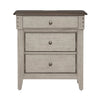 Ivy Hollow 3 Drawer Nightstand w/ Charging Station in Weathered Linen