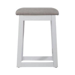 Liberty Furniture Palmetto Heights Upholstered Swivel Stool in Shell White & Driftwood image