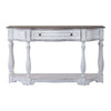 Magnolia Manor 56 Inch Hall Console Table in Antique White Base w/ Weathered Bark Tops image