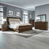 Liberty Furniture Arden Road Queen Upholstered Sleigh Bed in Satin Cherry