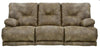 Catnapper Voyager Power Lay Flat Reclining Sofa with Drop Down Table in Brandy