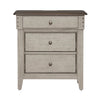 Ivy Hollow 3 Drawer Nightstand w/ Charging Station in Weathered Linen image
