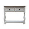 Magnolia Manor Hall Console in Antique White & Weathered Bark EST SHIP TIME APPX 4 WEEKS image