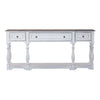 Magnolia Manor 72 Inch Hall Console Table in Antique White Base w/ Weathered Bark Tops image