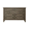Americana Farmhouse 9 Drawer Dresser in Dusty Taupe and Black