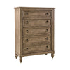 Americana Farmhouse 5 Drawer Chest in Dusty Taupe and Black image