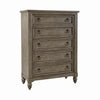 Americana Farmhouse 5 Drawer Chest in Dusty Taupe and Black