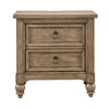 Americana Farmhouse 2 Drawer Nightstand in Dusty Taupe and Black image