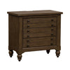 Americana Farmhouse 6 Drawer Bedside Chest in Dusty Taupe and Black image