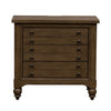 Americana Farmhouse 6 Drawer Bedside Chest in Dusty Taupe and Black