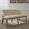 Liberty Furniture Americana Farmhouse Uph Shelter Dining Bench in Dusty Taupe & Black
