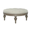 Americana Farmhouse Round Cocktail Ottoman in Dusty Taupe image