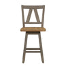 Liberty Furniture Lindsey Farm Counter Height Swivel Chair (RTA) in Gray and Sandstone (Set of 2)