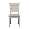 Liberty Furniture Farmhouse Reimagined Ladder Back Upholstered Side Chair (RTA) in Antique White (Set of 2)