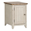 Farmhouse Reimagined Door Chair Side Table w/ Charging in Antique White