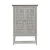 River Place Bar Cabinet in Riverstone White & Tobacco EST SHIP TIME APPX 4 WEEKS image