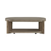 Affinity Oval Cocktail Table in Dusty Taupe with Concrete Top