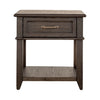 Mill Creek Drawer End Table in Peppercorn