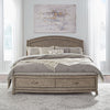Liberty Furniture Avalon King Panel Storage Bed in Burnished Beige