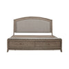Liberty Furniture Avalon Queen Upholstered Storage Bed in Burnished Beige