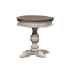 Heartland Round Pedestal Chair Side Table in Antique White image