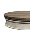 Heartland Round Pedestal Chair Side Table in Antique White