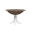 Magnolia Manor Drop Leaf Table in Antique White Base w/ Weathered Bark Tops image